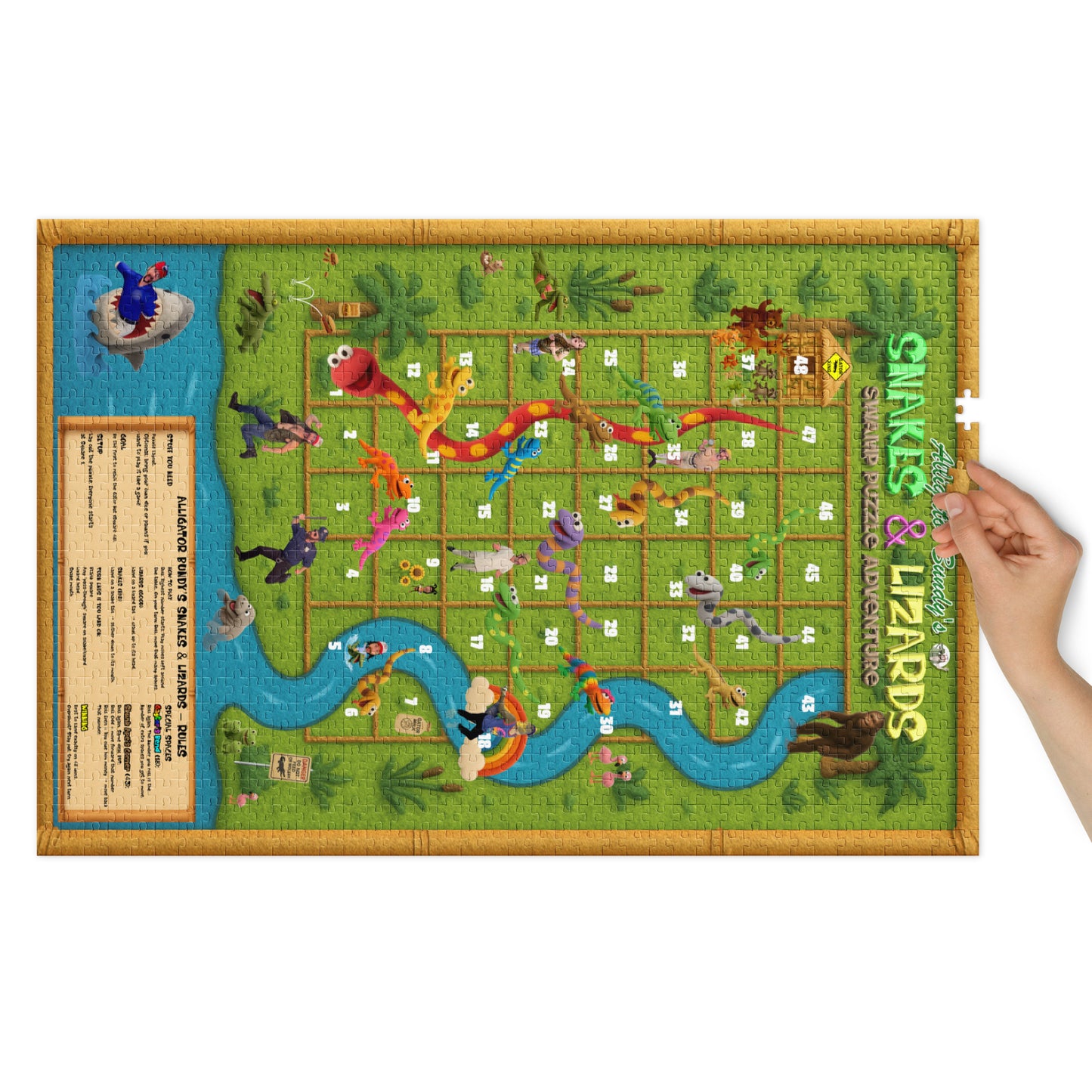 Alligator Bundy's Snakes & Lizards Jigsaw puzzle with tin