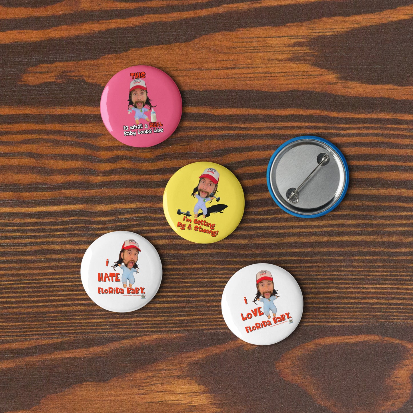 Florida Baby™ Pin Buttons Collectible Set – 5 Hilarious Designs